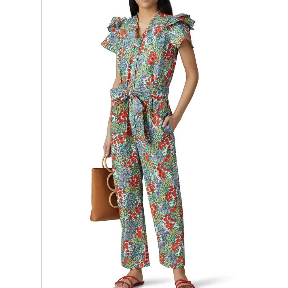 Banjanan Multi Floral Olivia Jumpsuit Size M